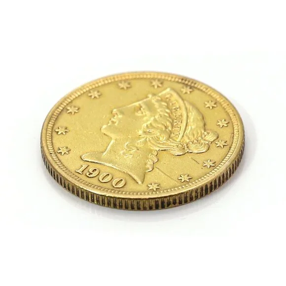 Coin 1900 $5 Liberty Head Gold Coin /22K Solid Gold – 8.3g – U.S. Half Eagle